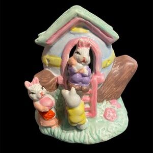 VTG Hermitage Pottery Ceramic Easter Burner House Tea-light Candle Holder Bunny